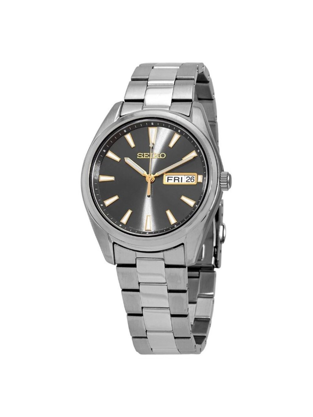 NWT Seiko Essentials Quartz Charcoal Dial Men's Watch